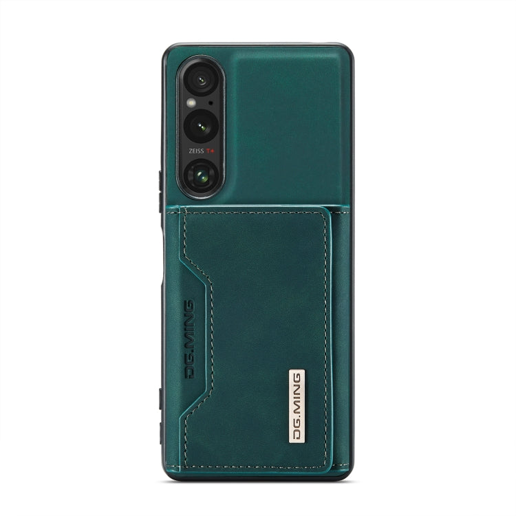 For Sony Xperia 1 V DG.MING M2 Series 3-Fold Multi Card Bag + Magnetic Phone Case(Green) by DG.MING