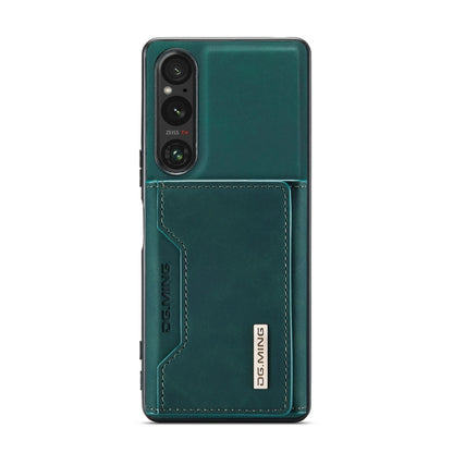 For Sony Xperia 1 V DG.MING M2 Series 3-Fold Multi Card Bag + Magnetic Phone Case(Green) by DG.MING