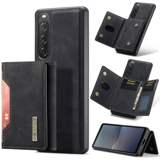 For Sony Xperia 10 V DG.MING M2 Series 3-Fold Multi Card Bag + Magnetic Phone Case(Black) by DG.MING