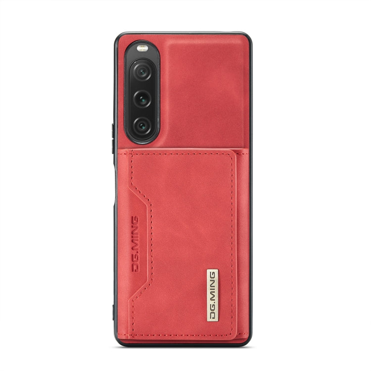 For Sony Xperia 10 V DG.MING M2 Series 3-Fold Multi Card Bag + Magnetic Phone Case(Red) by DG.MING