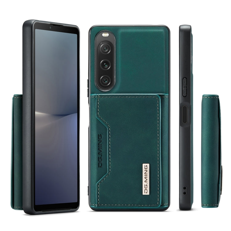 For Sony Xperia 10 V DG.MING M2 Series 3-Fold Multi Card Bag + Magnetic Phone Case(Green) by DG.MING