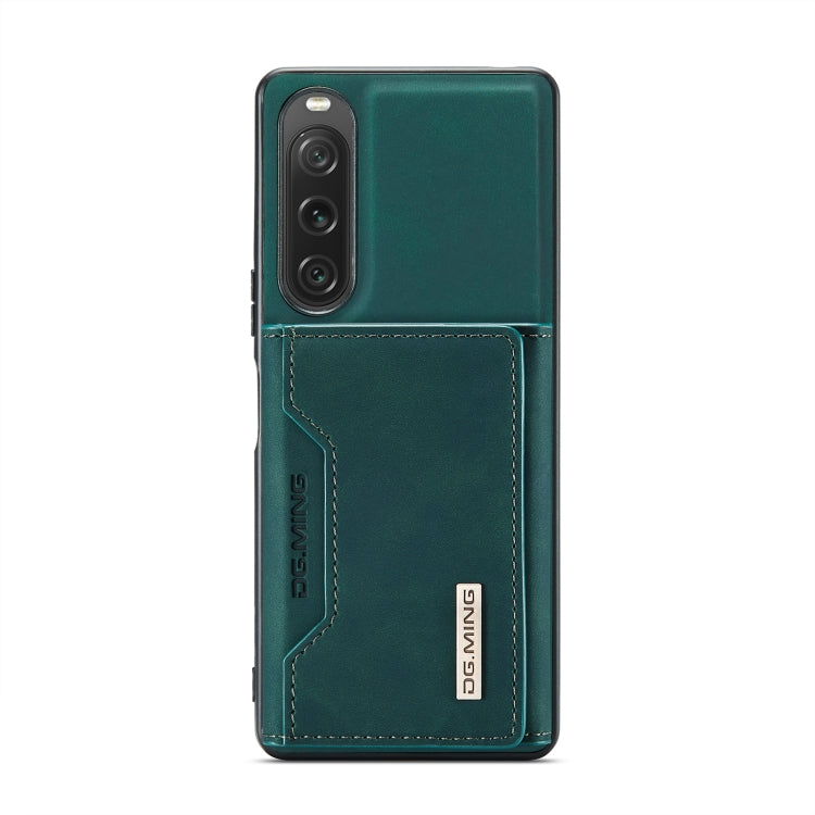 For Sony Xperia 10 V DG.MING M2 Series 3-Fold Multi Card Bag + Magnetic Phone Case(Green) by DG.MING