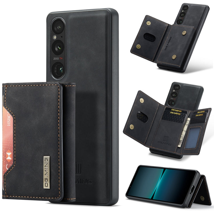For Sony Xperia 1 VI DG.MING M2 Series 3-Fold Multi Card Bag + Magnetic Phone Case(Black) by DG.MING