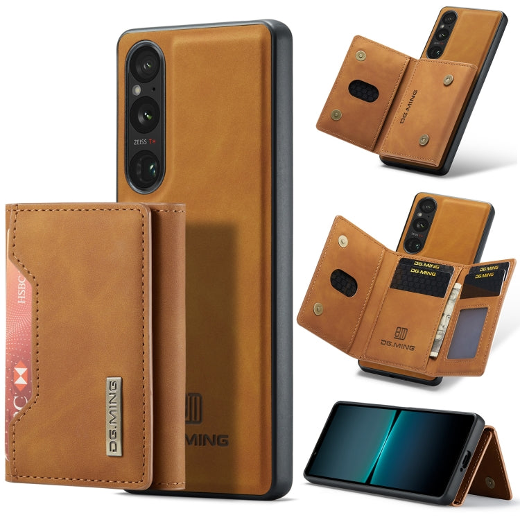 For Sony Xperia 1 VI DG.MING M2 Series 3-Fold Multi Card Bag + Magnetic Phone Case(Brown) by DG.MING