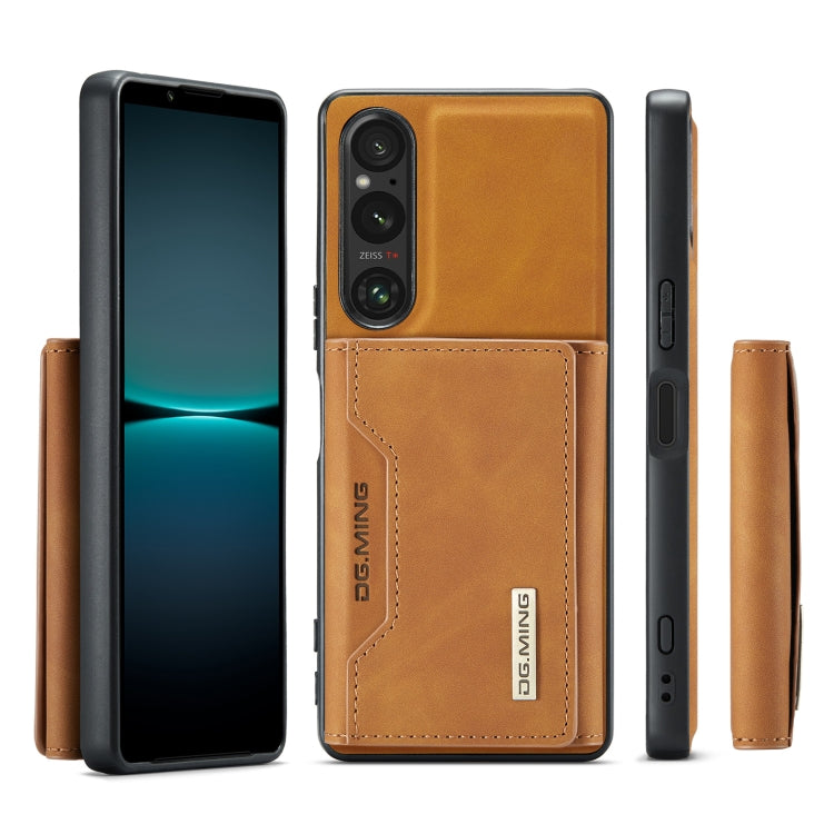 For Sony Xperia 1 VI DG.MING M2 Series 3-Fold Multi Card Bag + Magnetic Phone Case(Brown) by DG.MING
