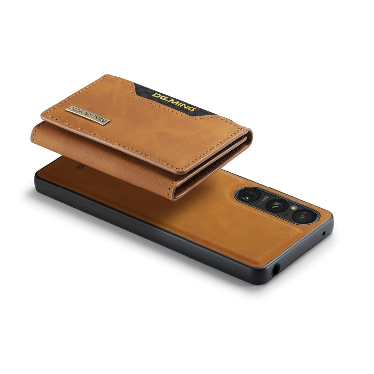 For Sony Xperia 1 VI DG.MING M2 Series 3-Fold Multi Card Bag + Magnetic Phone Case(Brown) by DG.MING