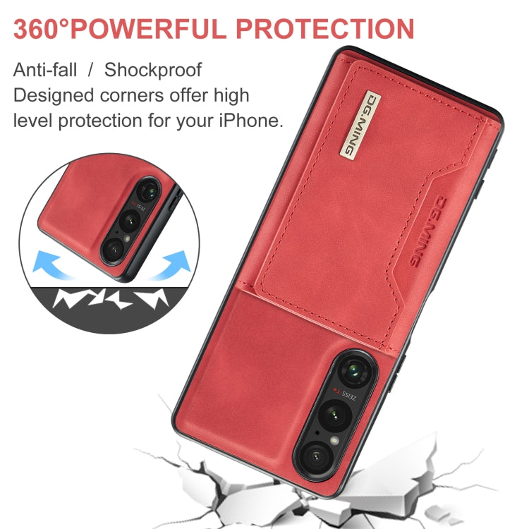 For Sony Xperia 1 VI DG.MING M2 Series 3-Fold Multi Card Bag + Magnetic Phone Case(Red) by DG.MING