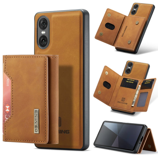 For Sony Xperia 10 VI DG.MING M2 Series 3-Fold Multi Card Bag + Magnetic Phone Case(Brown) by DG.MING