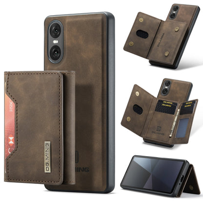 For Sony Xperia 10 VI DG.MING M2 Series 3-Fold Multi Card Bag + Magnetic Phone Case(Coffee) by DG.MING