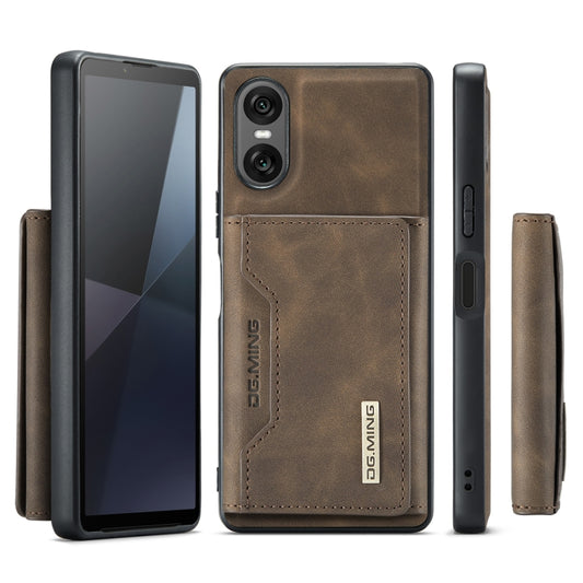For Sony Xperia 10 VI DG.MING M2 Series 3-Fold Multi Card Bag + Magnetic Phone Case(Coffee) by DG.MING