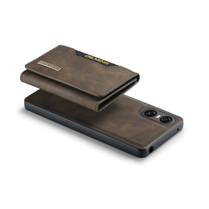 For Sony Xperia 10 VI DG.MING M2 Series 3-Fold Multi Card Bag + Magnetic Phone Case(Coffee) by DG.MING
