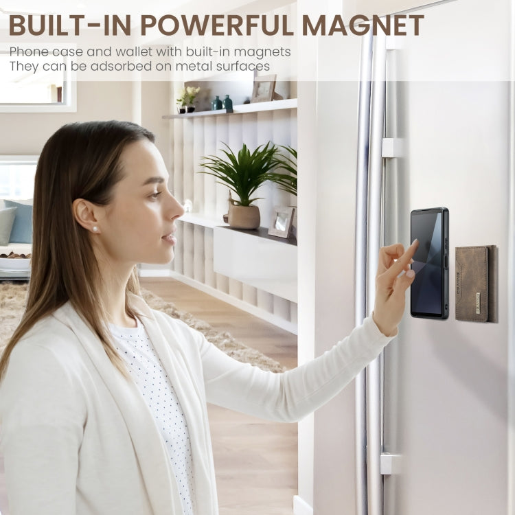 For Sony Xperia 10 VI DG.MING M2 Series 3-Fold Multi Card Bag + Magnetic Phone Case(Coffee) by DG.MING