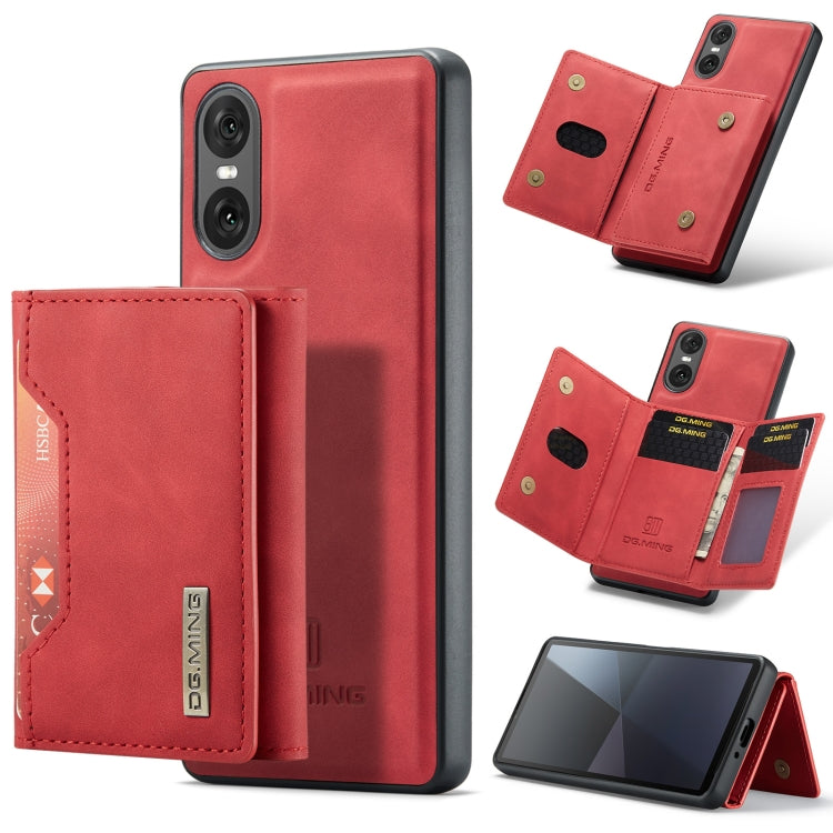 For Sony Xperia 10 VI DG.MING M2 Series 3-Fold Multi Card Bag + Magnetic Phone Case(Red) by DG.MING