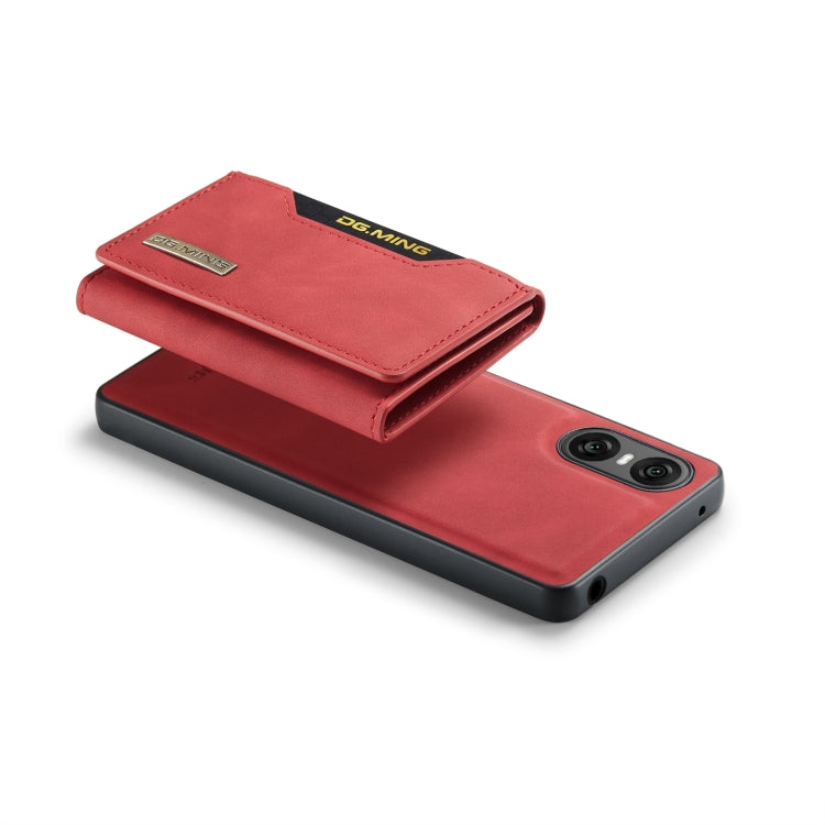 For Sony Xperia 10 VI DG.MING M2 Series 3-Fold Multi Card Bag + Magnetic Phone Case(Red) by DG.MING