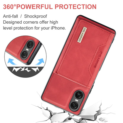 For Sony Xperia 10 VI DG.MING M2 Series 3-Fold Multi Card Bag + Magnetic Phone Case(Red) by DG.MING