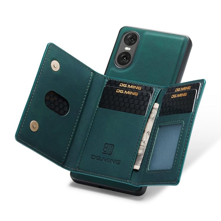 For Sony Xperia 10 VI DG.MING M2 Series 3-Fold Multi Card Bag + Magnetic Phone Case(Green) by DG.MING