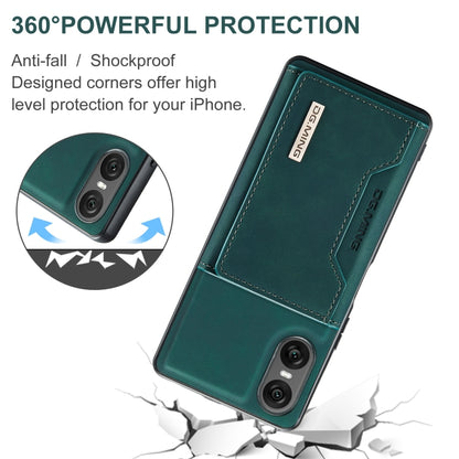 For Sony Xperia 10 VI DG.MING M2 Series 3-Fold Multi Card Bag + Magnetic Phone Case(Green) by DG.MING