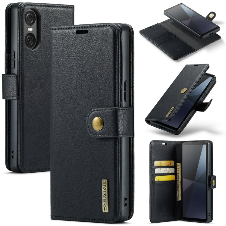 For Sony Xperia 10 VI DG.MING Crazy Horse Texture Detachable Magnetic Leather Phone Case(Black) by DG.MING