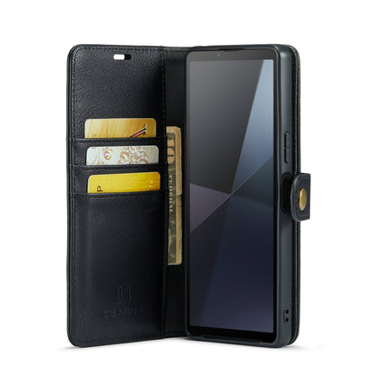 For Sony Xperia 10 VI DG.MING Crazy Horse Texture Detachable Magnetic Leather Phone Case(Black) by DG.MING