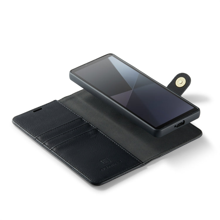 For Sony Xperia 10 VI DG.MING Crazy Horse Texture Detachable Magnetic Leather Phone Case(Black) by DG.MING