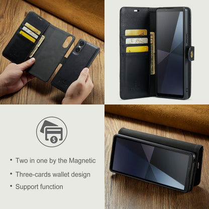 For Sony Xperia 10 VI DG.MING Crazy Horse Texture Detachable Magnetic Leather Phone Case(Black) by DG.MING