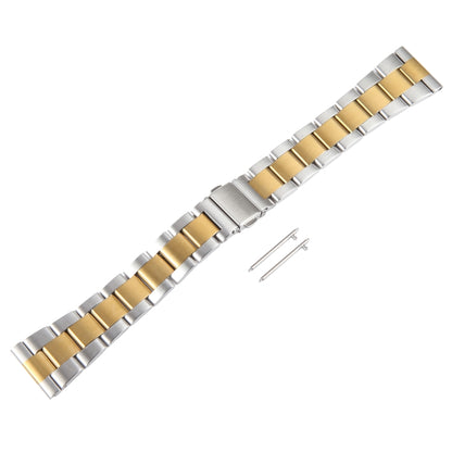 For Huawei Watch 4 22mm Three-bead Stainless Steel Watch Band(Silver Gold) by bashfashion