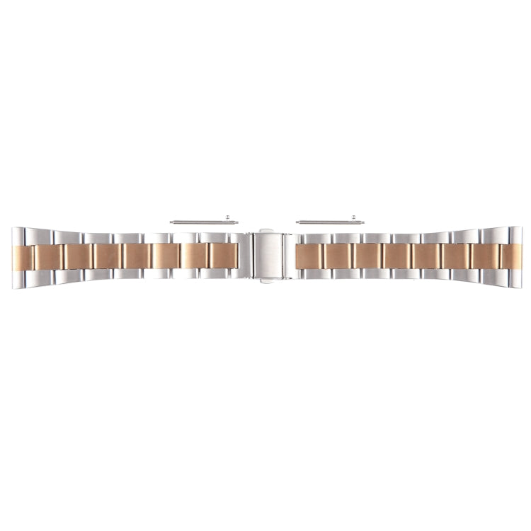 For Huawei Watch 4 22mm Three-bead Stainless Steel Watch Band(Silver Rose Gold) by bashfashion