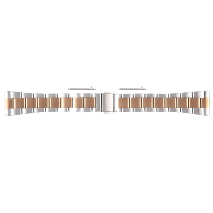 For Huawei Watch 4 22mm Three-bead Stainless Steel Watch Band(Silver Rose Gold) by bashfashion