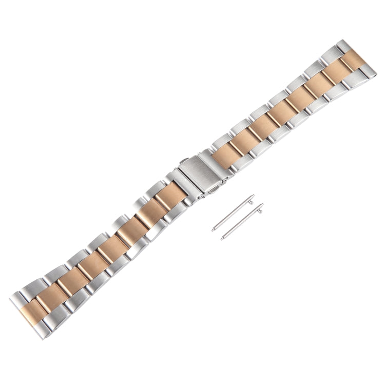 For Huawei Watch 4 22mm Three-bead Stainless Steel Watch Band(Silver Rose Gold) by bashfashion