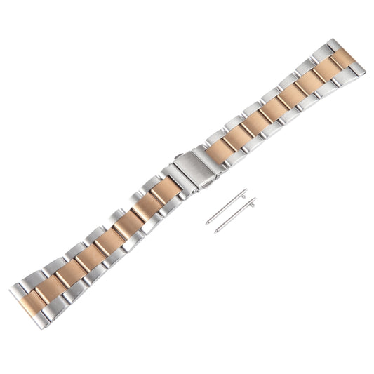For Huawei Watch 4 22mm Three-bead Stainless Steel Watch Band(Silver Rose Gold) by bashfashion