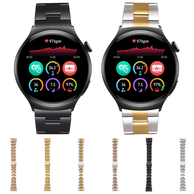 For Huawei Watch 4 22mm Three-bead Stainless Steel Watch Band(Black) by bashfashion