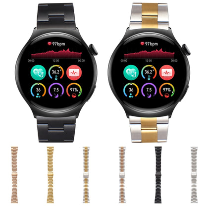 For Huawei Watch 4 22mm Three-bead Stainless Steel Watch Band(Black) by bashfashion