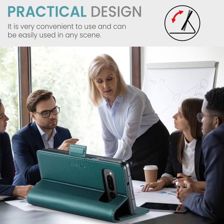 For Google Pixel Fold CaseMe 023 Butterfly Buckle Litchi Texture RFID Anti-theft Leather Phone Case(Pearly Blue) by CaseMe