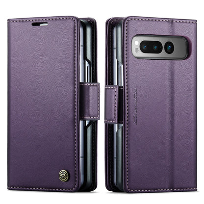 For Google Pixel Fold CaseMe 023 Butterfly Buckle Litchi Texture RFID Anti-theft Leather Phone Case(Pearly Purple) by CaseMe