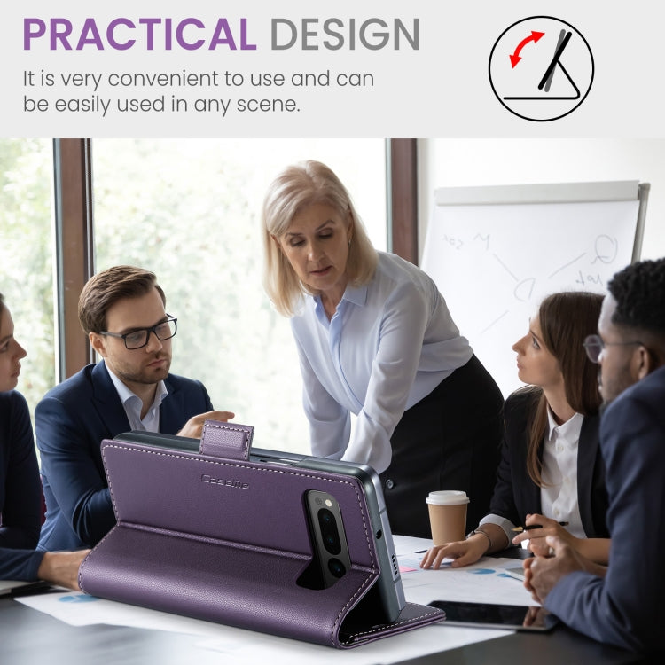 For Google Pixel Fold CaseMe 023 Butterfly Buckle Litchi Texture RFID Anti-theft Leather Phone Case(Pearly Purple) by CaseMe