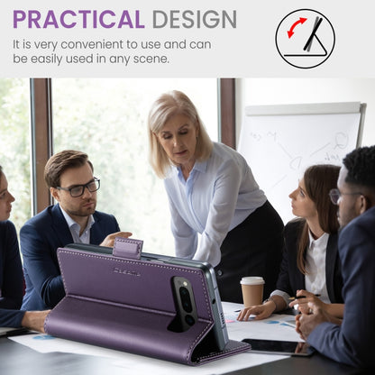 For Google Pixel Fold CaseMe 023 Butterfly Buckle Litchi Texture RFID Anti-theft Leather Phone Case(Pearly Purple) by CaseMe