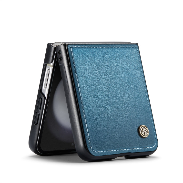 For Samsung Galaxy Z Flip5 CaseMe 023 Butterfly Buckle Litchi Texture RFID Anti-theft Leather Phone Case(Blue) by CaseMe