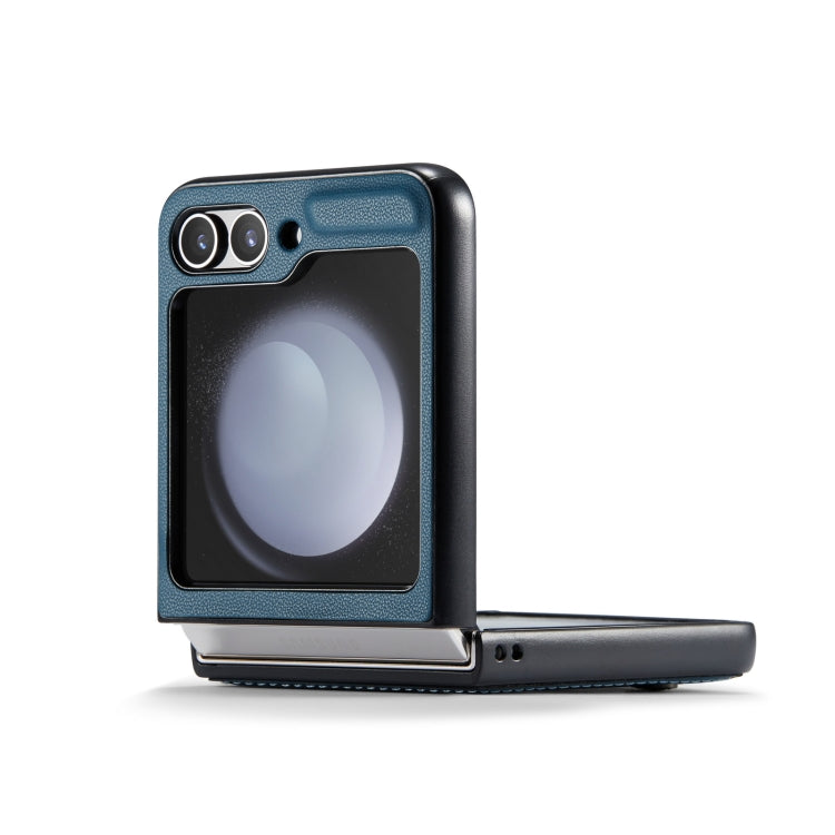 For Samsung Galaxy Z Flip5 CaseMe 023 Butterfly Buckle Litchi Texture RFID Anti-theft Leather Phone Case(Blue) by CaseMe