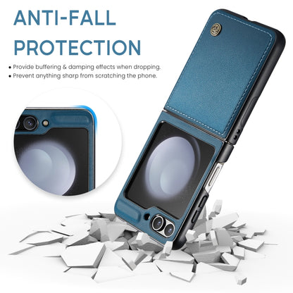 For Samsung Galaxy Z Flip5 CaseMe 023 Butterfly Buckle Litchi Texture RFID Anti-theft Leather Phone Case(Blue) by CaseMe