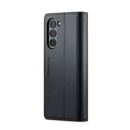 For Samsung Galaxy Z Fold6 5G CaseMe 023 Butterfly Buckle Litchi Texture RFID Anti-theft Leather Phone Case(Black) by CaseMe