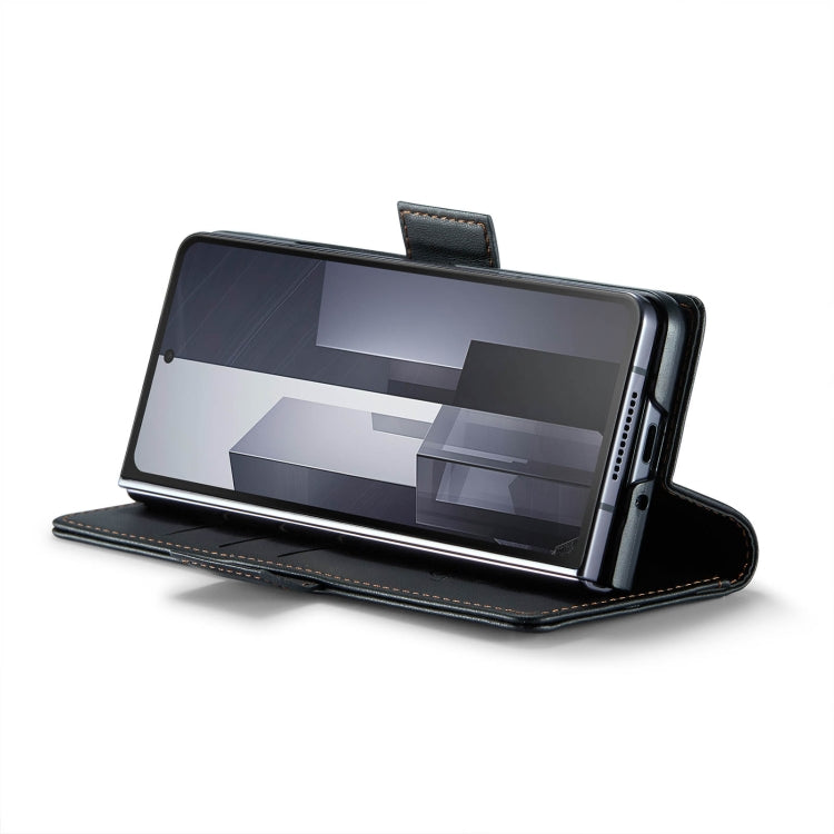 For Samsung Galaxy Z Fold6 5G CaseMe 023 Butterfly Buckle Litchi Texture RFID Anti-theft Leather Phone Case(Black) by CaseMe