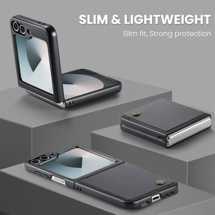 For Samsung Galaxy Z Flip6 / Flip7 FE CaseMe 023 Butterfly Buckle Litchi Texture RFID Anti-theft Leather Phone Case(Black) by CaseMe