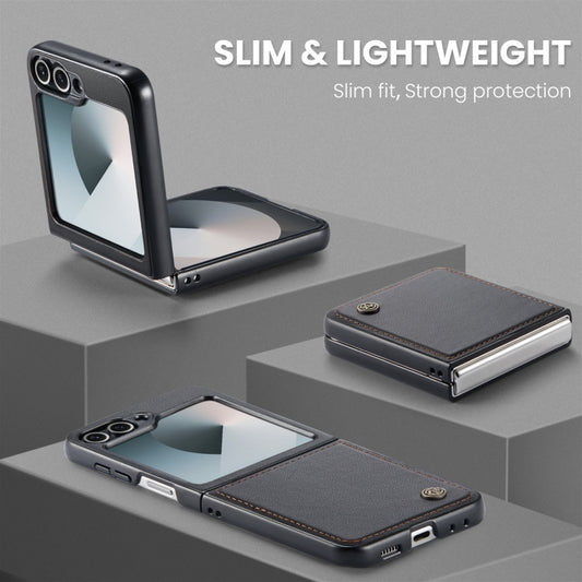 For Samsung Galaxy Z Flip6 / Flip7 FE CaseMe 023 Butterfly Buckle Litchi Texture RFID Anti-theft Leather Phone Case(Black) by CaseMe