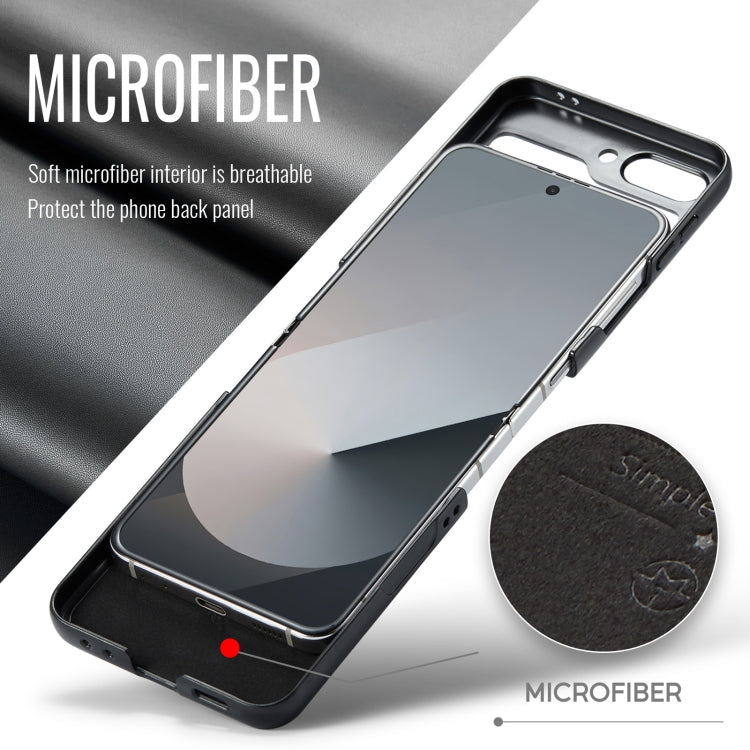 For Samsung Galaxy Z Flip6 / Flip7 FE CaseMe 023 Butterfly Buckle Litchi Texture RFID Anti-theft Leather Phone Case(Black) by CaseMe