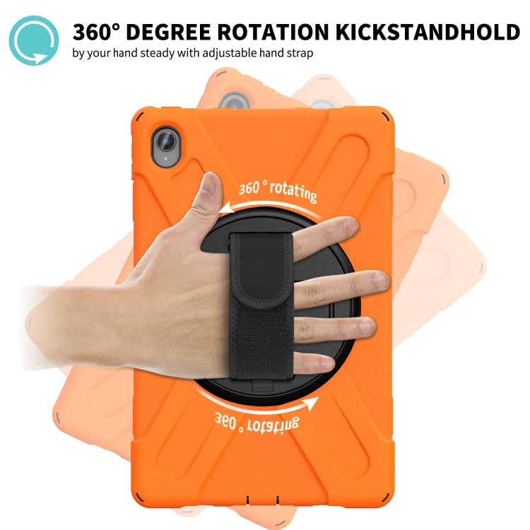 For Lenovo Tab P11 Silicone Hybrid PC Tablet Case with Grip & Shoulder Strap(Orange) by bashfashion