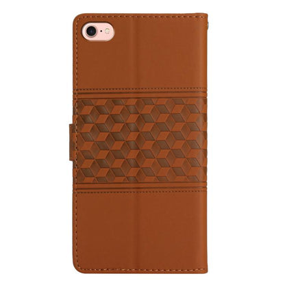 For iPhone 16e Diamond Embossed Skin Feel Leather Phone Case(Brown) by bashfashion
