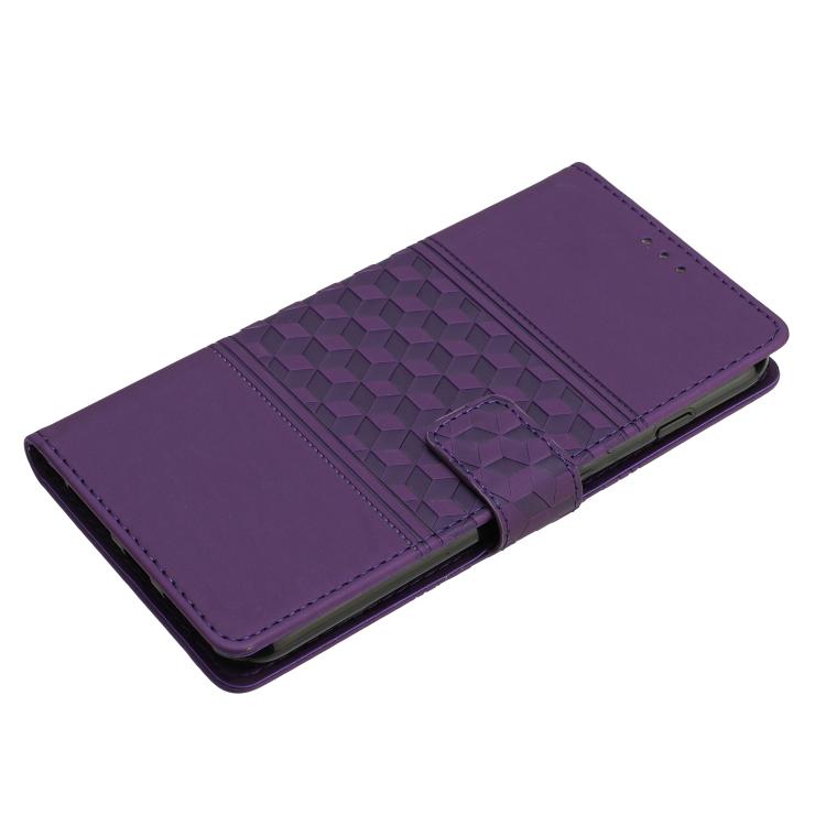 For iPhone 16e Diamond Embossed Skin Feel Leather Phone Case(Purple) by bashfashion
