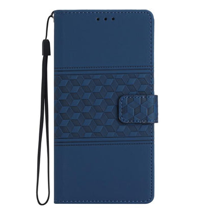 For iPhone 16e Diamond Embossed Skin Feel Leather Phone Case(Dark Blue) by bashfashion