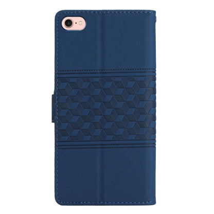 For iPhone 16e Diamond Embossed Skin Feel Leather Phone Case(Dark Blue) by bashfashion