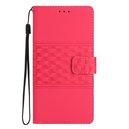 For iPhone 16e Diamond Embossed Skin Feel Leather Phone Case(Red) by bashfashion
